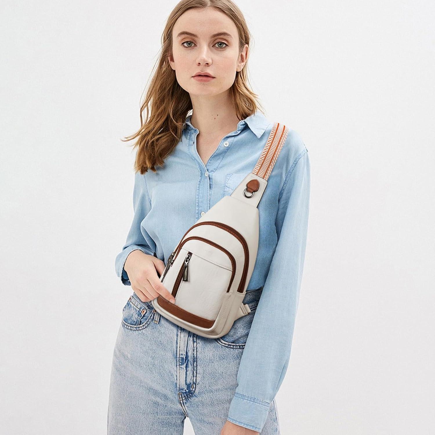 Bolso Bandolera de Cuero Vegano para Mujeres 17x10x29cm