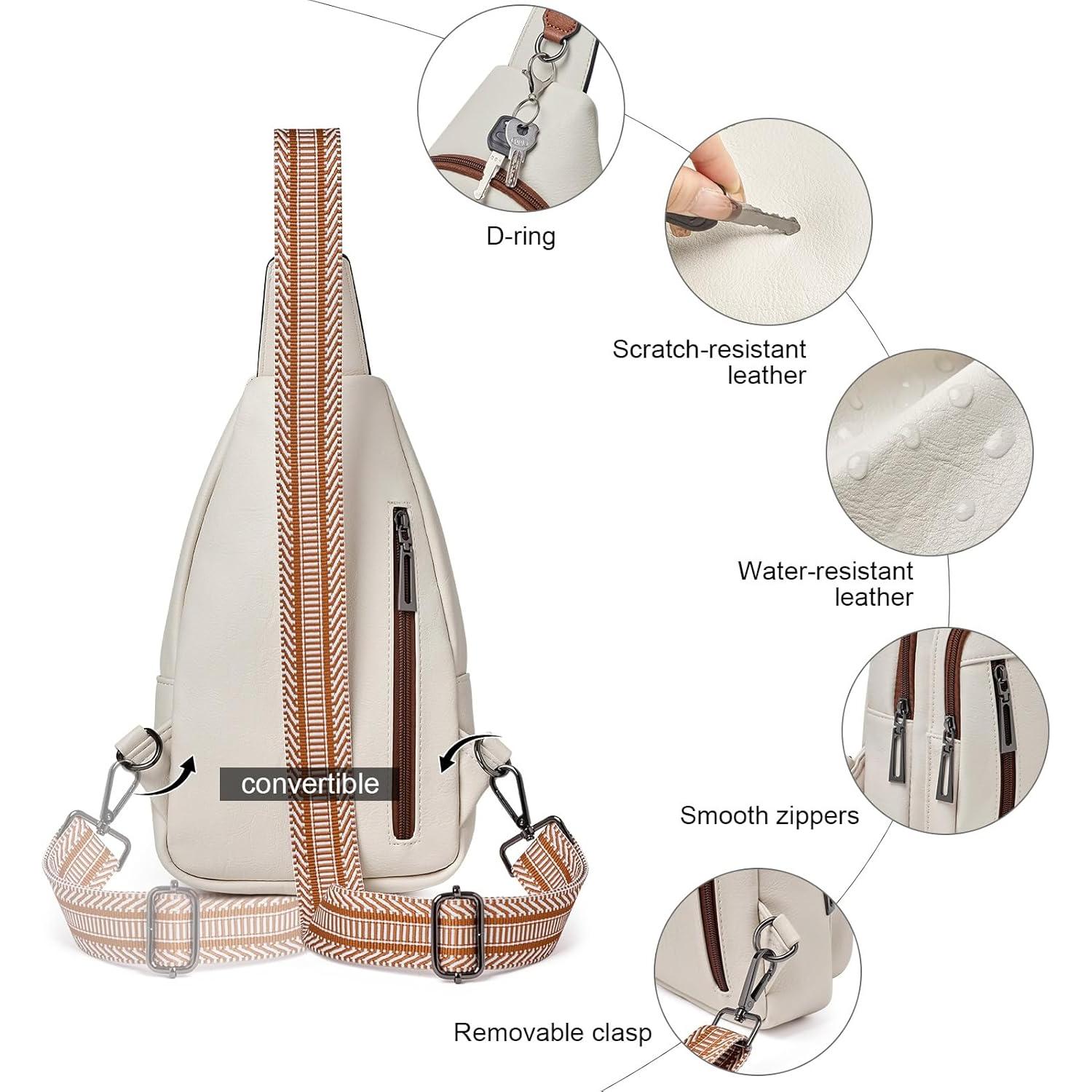 Bolso Bandolera de Cuero Vegano para Mujeres 17x10x29cm