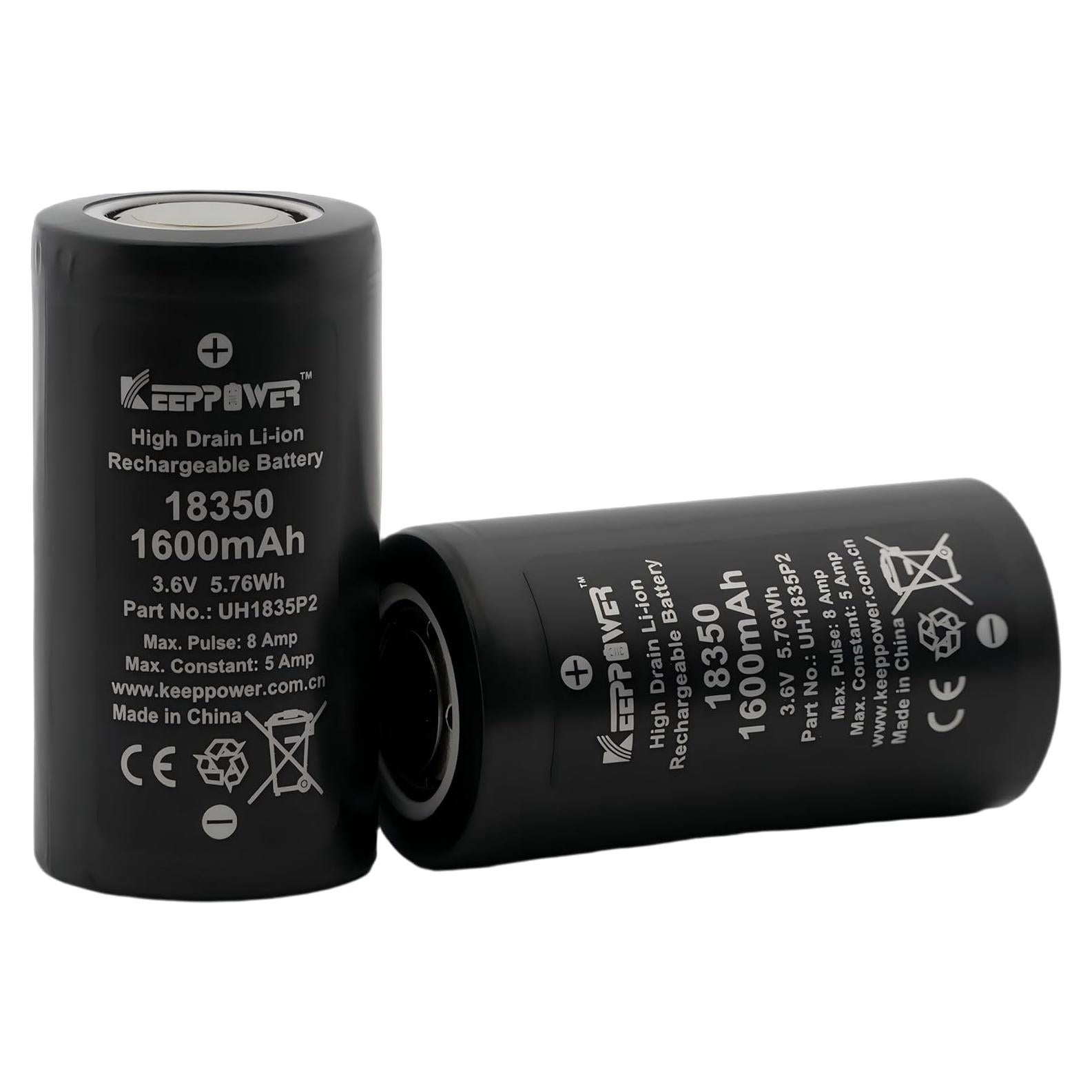 Batería recargable Keeppower IMR18350 1600mAh 3.6V (2 unidades)