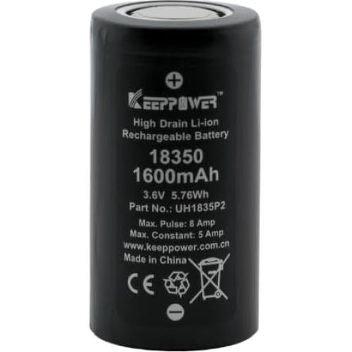 Batería recargable Keeppower IMR18350 1600mAh 3.6V (2 unidades)