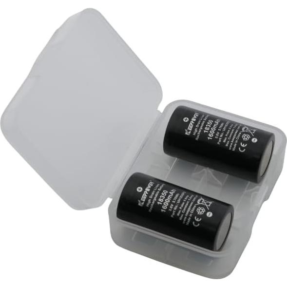 Batería recargable Keeppower IMR18350 1600mAh 3.6V (2 unidades)