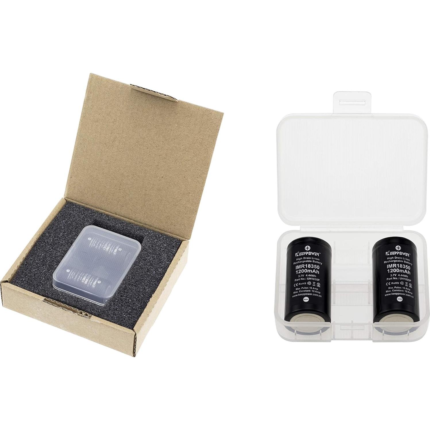 Batería de Litio Recargable Keeppower IMR18350 1200mAh 10A