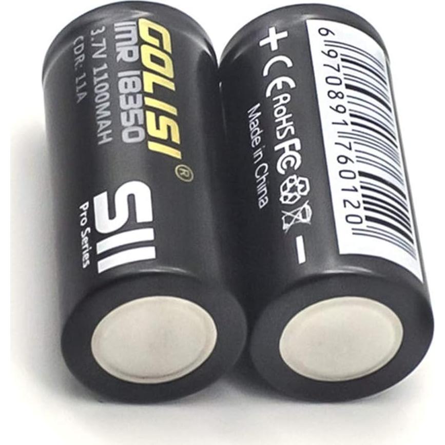 Baterías de Litio 18350 Golisi S11 1100mAh 11A - 2 Pcs