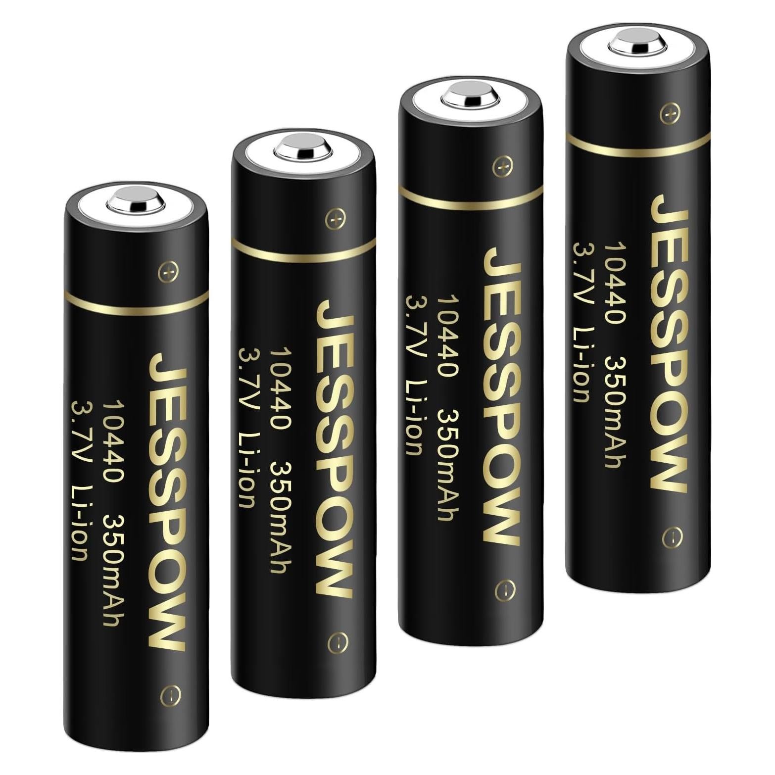 Batería Recargable JESSPOW 10440 3.7V 350mAh Paquete de 4