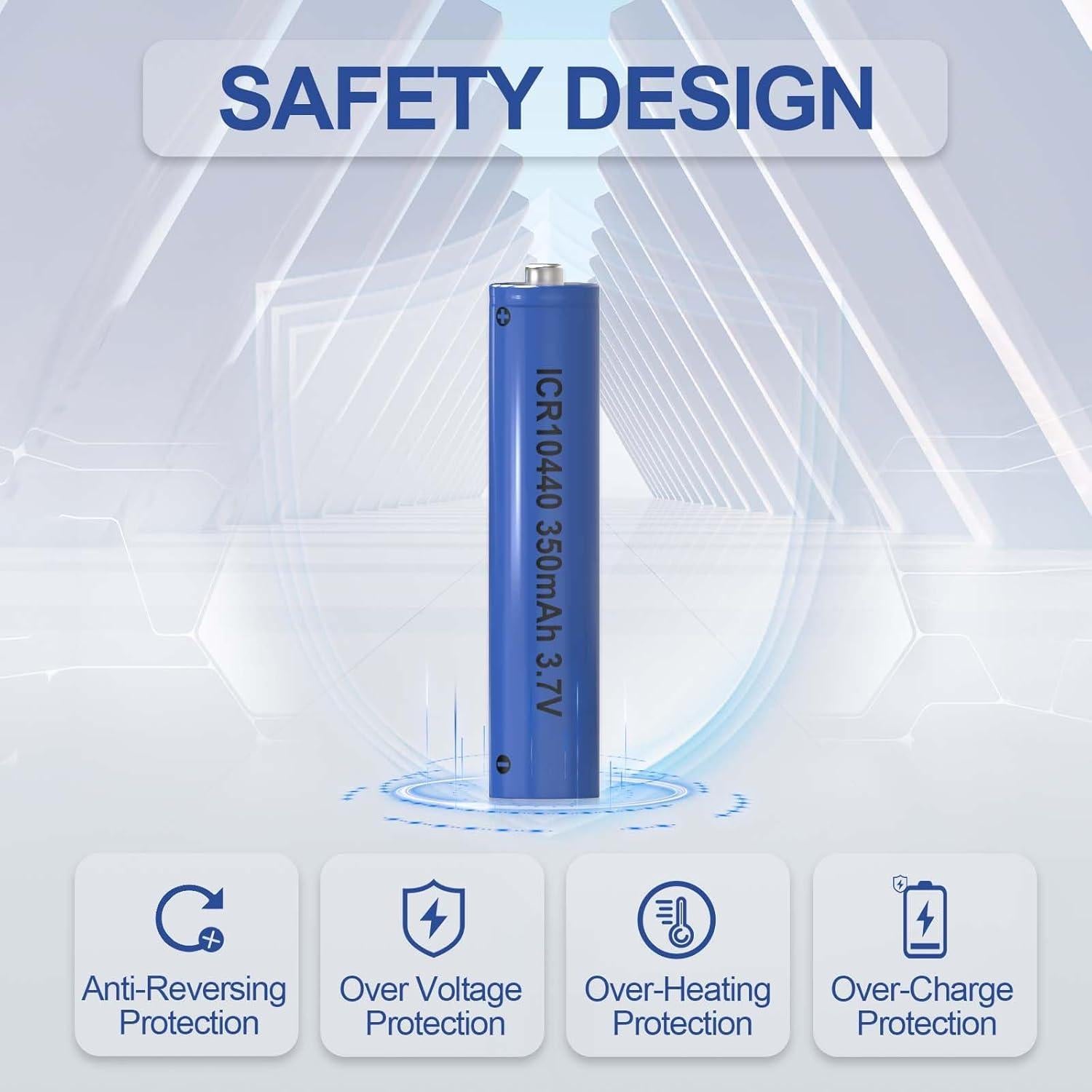 Baterías Recargables ICR 10440 350mAh 3.7V Perprokay - Paquete de 4