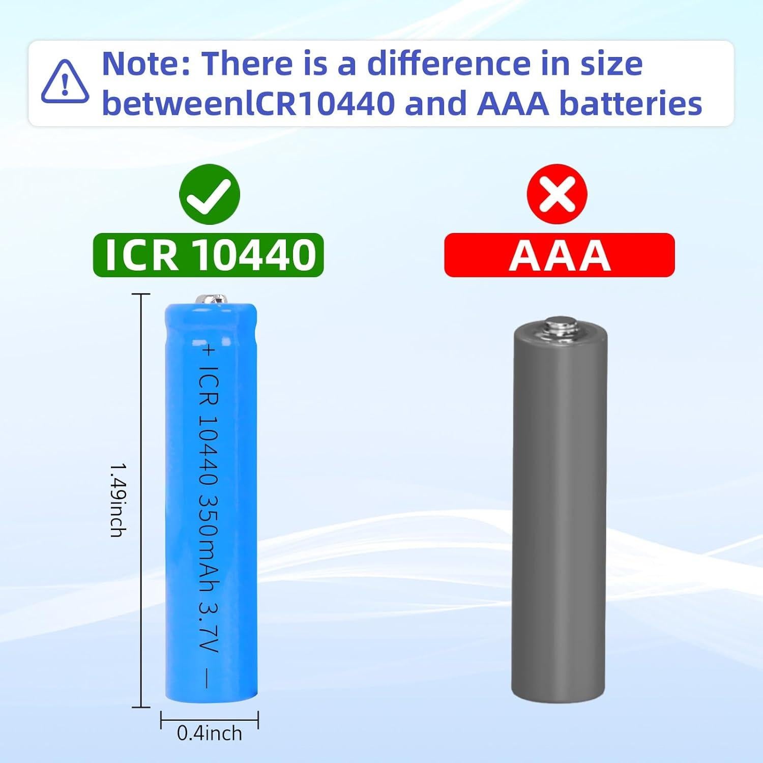 Baterías recargables 10440 Horbupa 3.7V 350mAh Paquete de 4