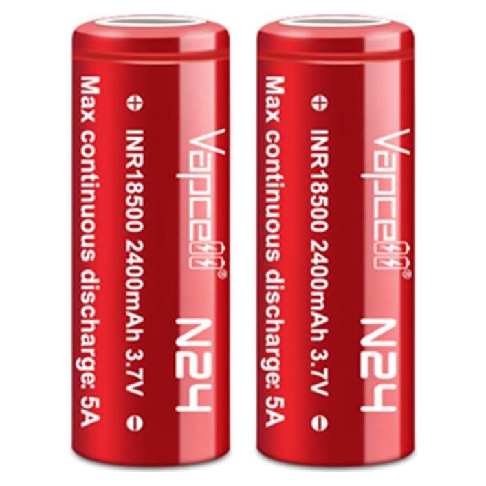 Batería de Litio Recargable Vapcell 3.7V 2400mAh Flat Top 2pcs