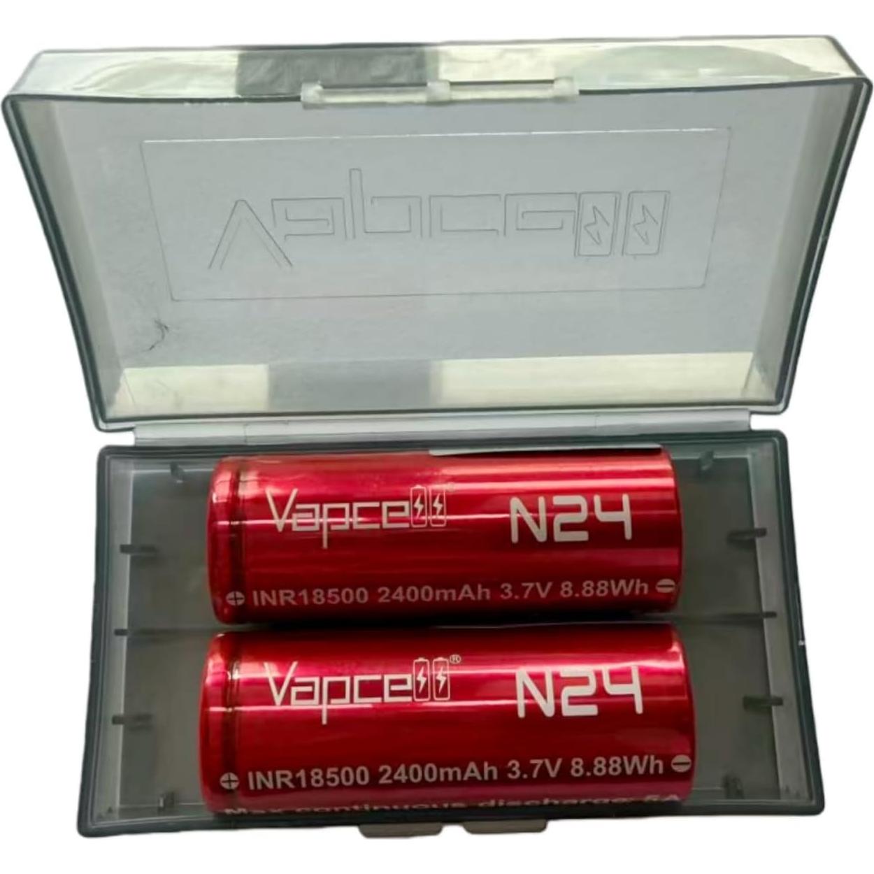 Batería de Litio Recargable Vapcell 3.7V 2400mAh Flat Top 2pcs