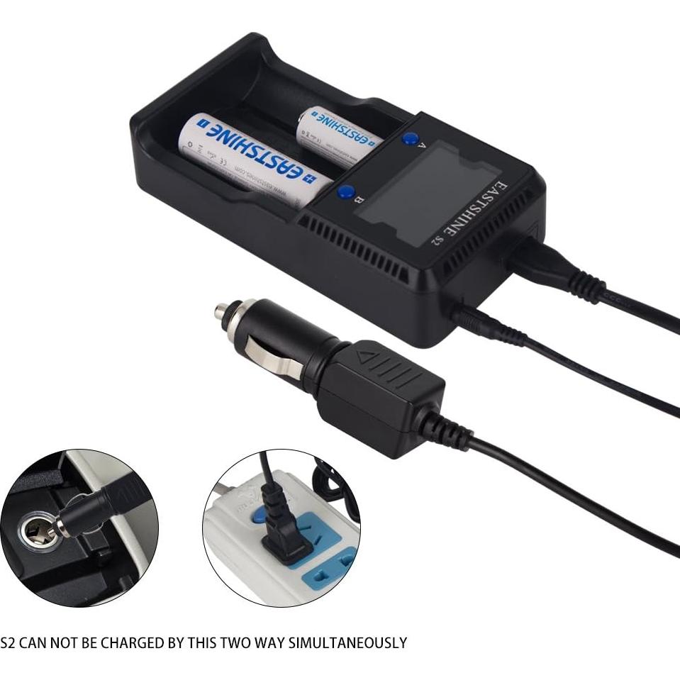 Cargador de Baterías Universal EASTSHINE S2 LCD 2 Ranuras