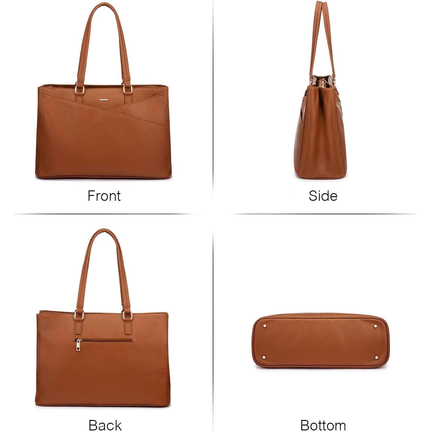 Bolsa Tote LOVEVOOK para Laptop 15.6" Marrón Impermeable