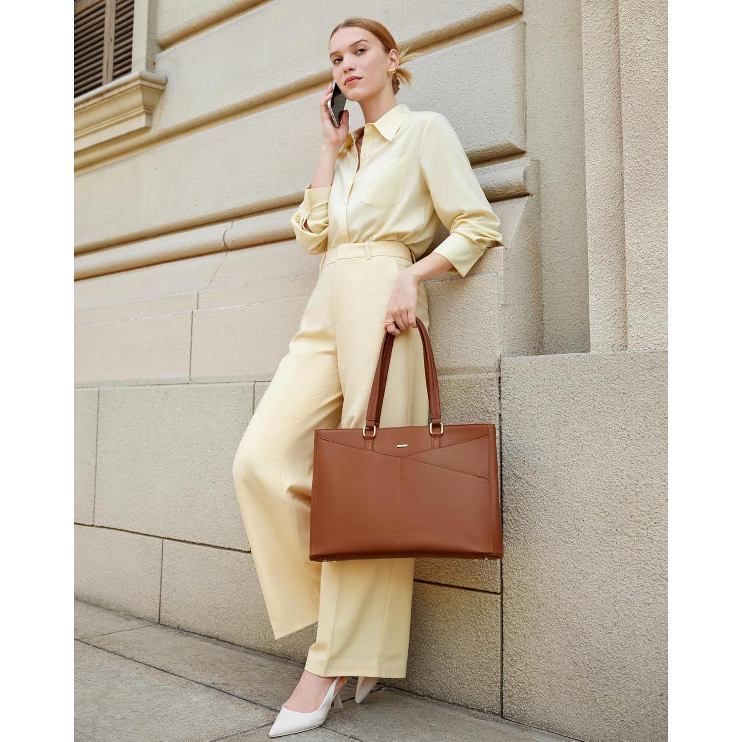 Bolsa Tote LOVEVOOK para Laptop 15.6" Marrón Impermeable