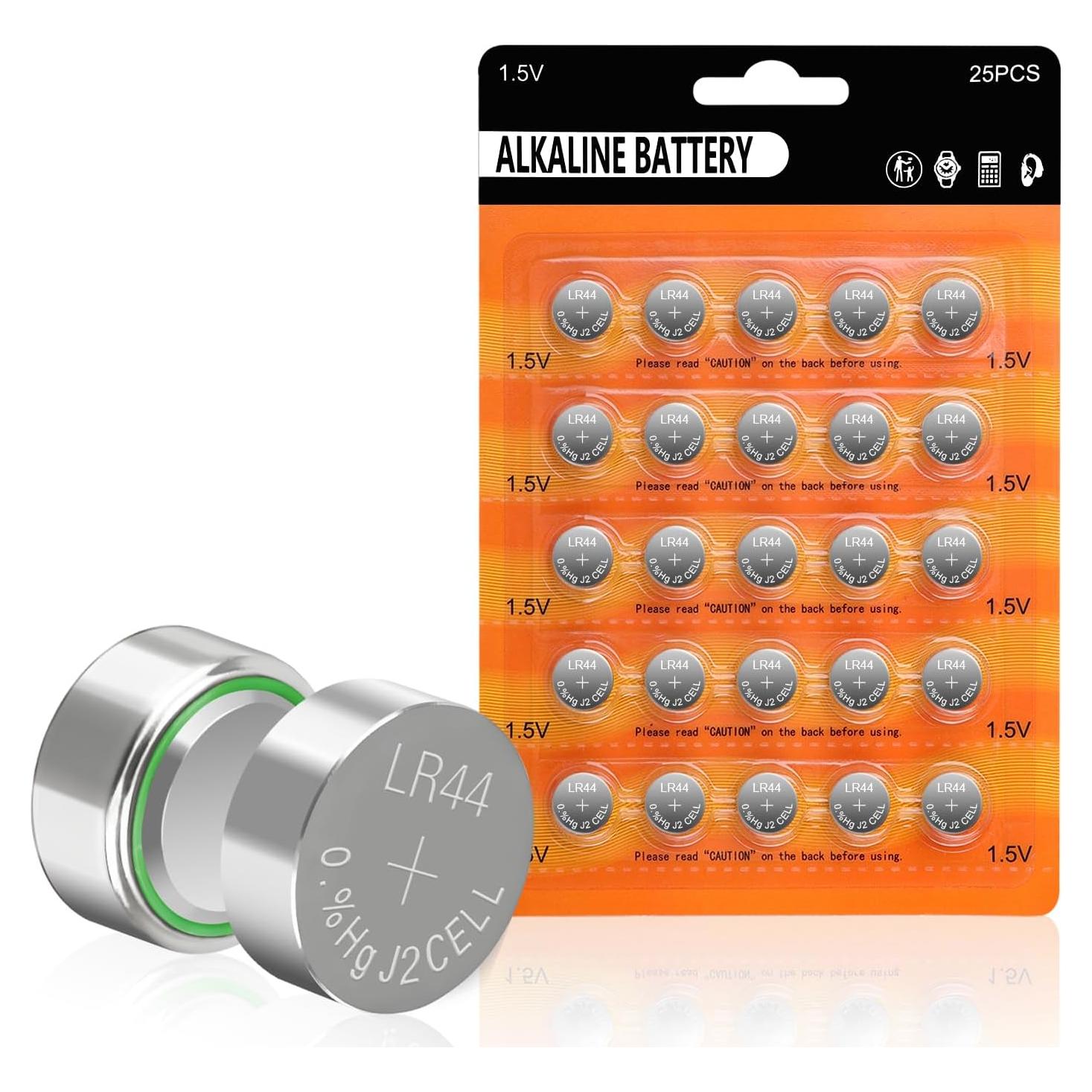 Baterías alcalinas LR44 Kunying - Paquete de 25 unidades