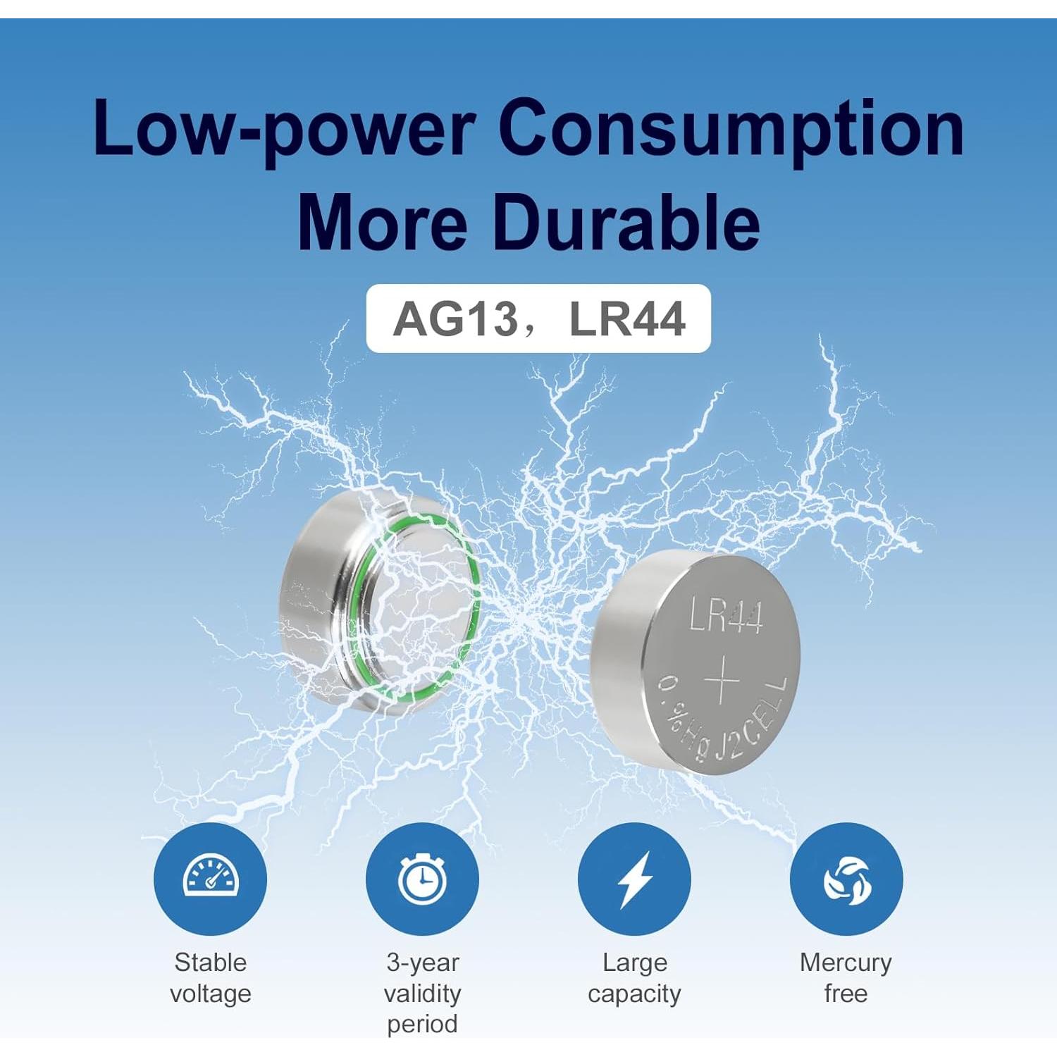 Baterías Alcalinas LR44 Kunying - Paquete de 25 Unidades