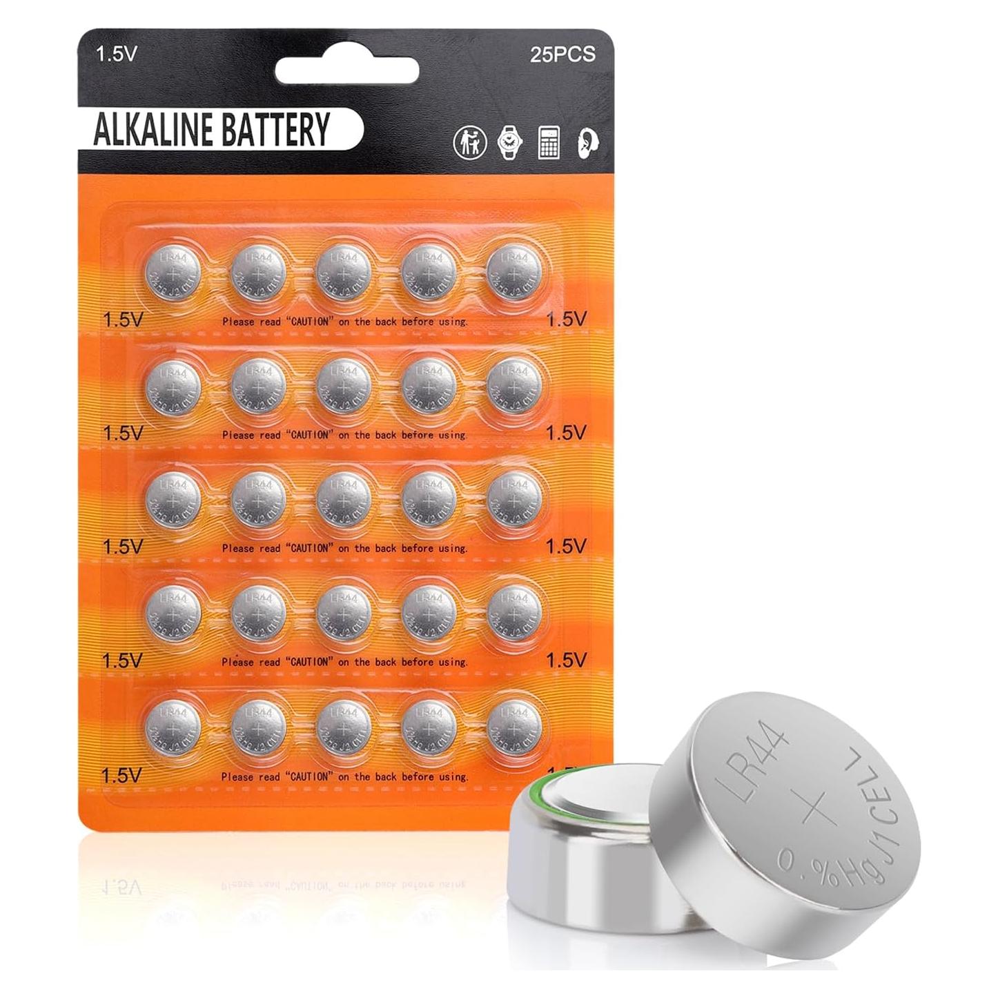 Baterías LR44 1.5V JOXIYECLTL Paquete de 25 Botón