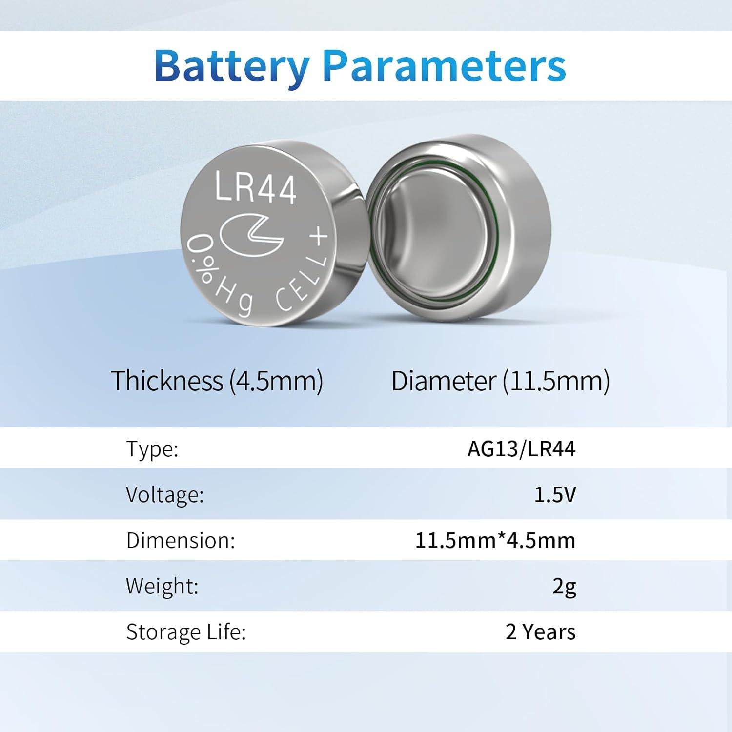 Baterías LR44 Alcalinas Fuspower 20 Unidades AG13 SR44
