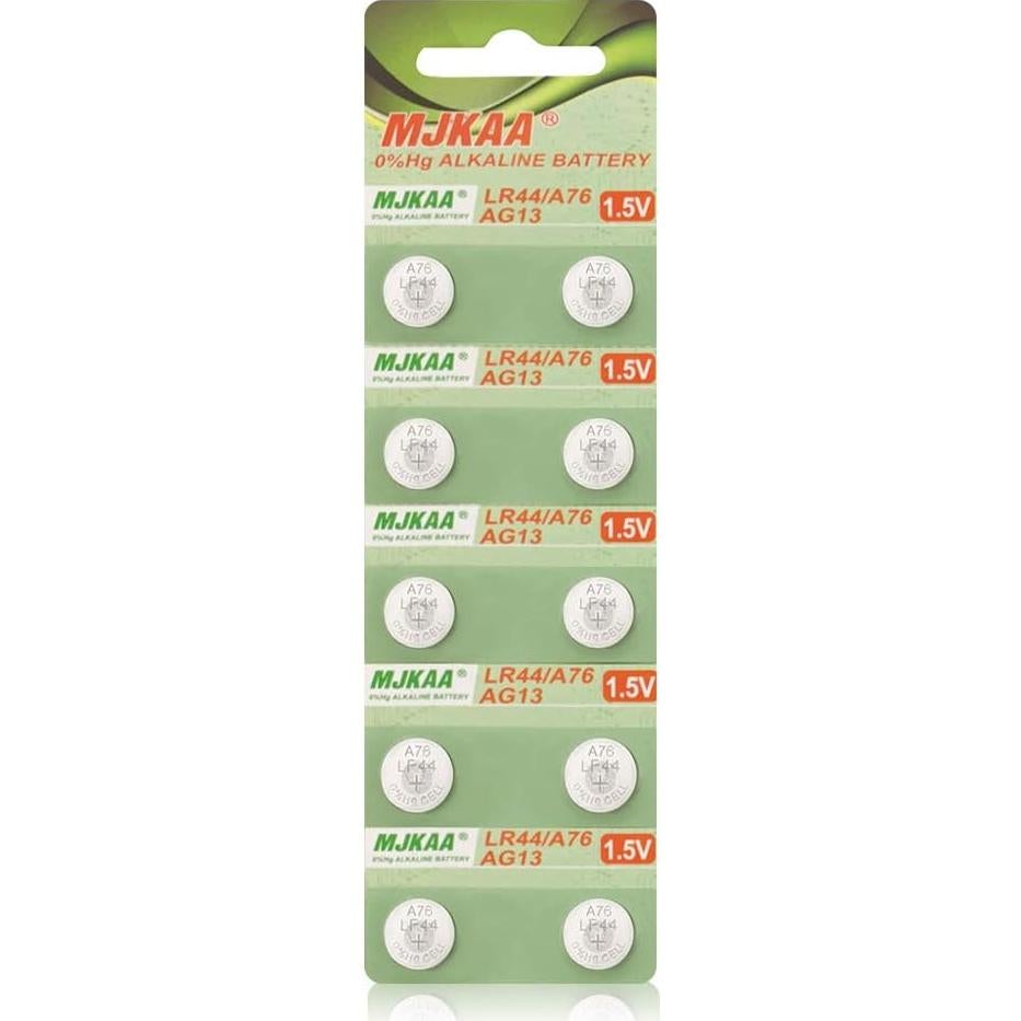 Baterías Alcalinas AG13 MJKAA 1.5V Paquete de 10 - LR44