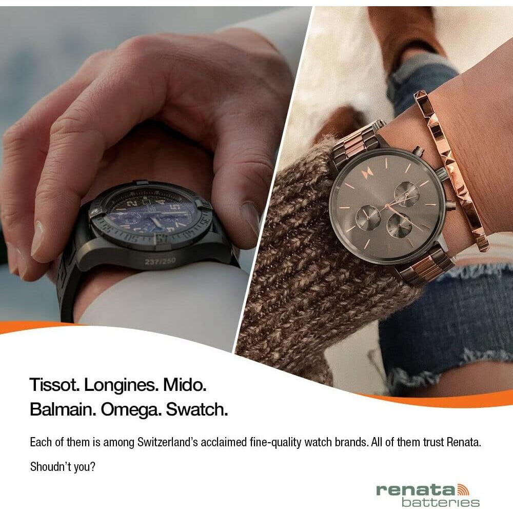 Baterías de Óxido de Plata Renata 357 SR44W - 1.55V (2 Unidades)