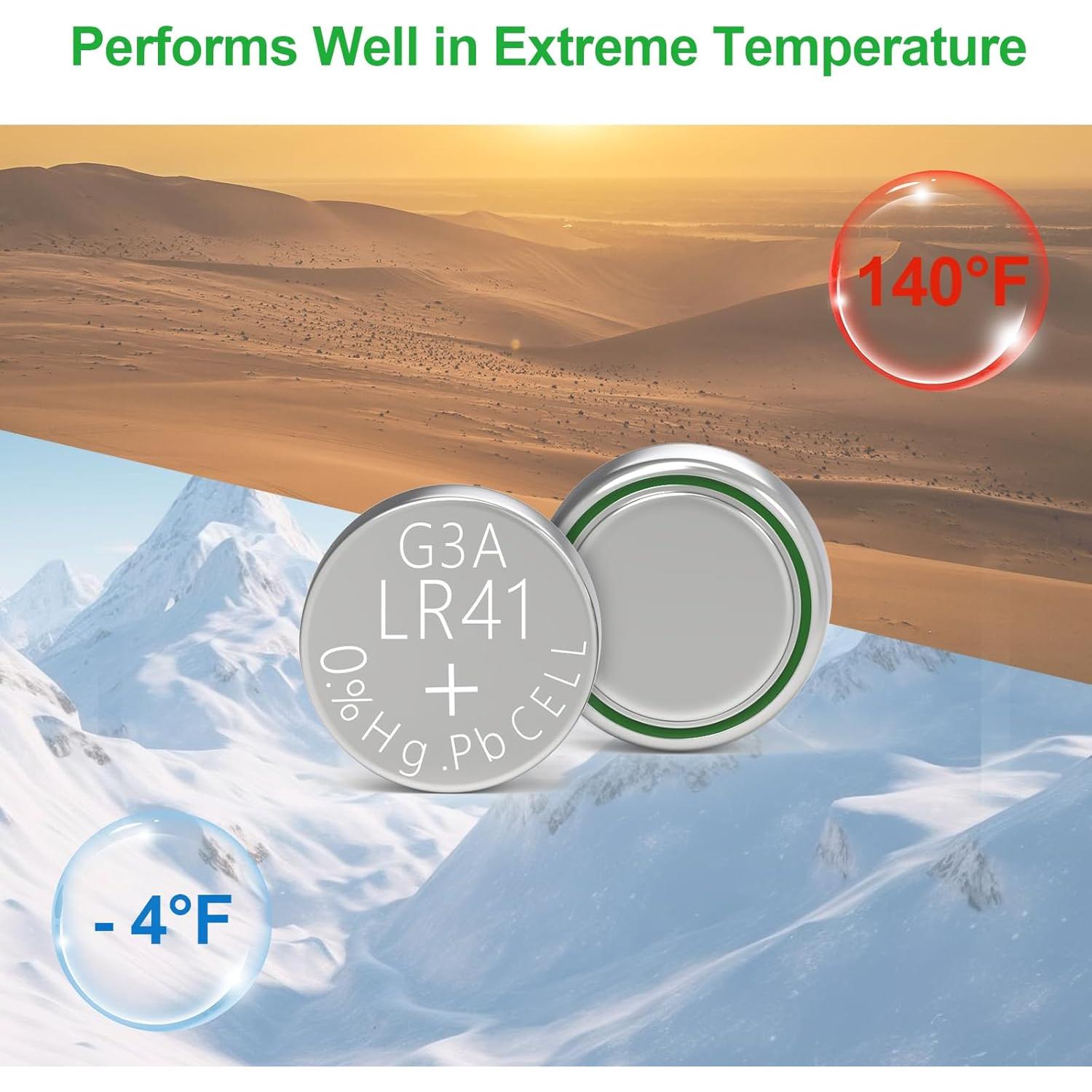 Baterías DURNERGY LR41 Paquete de 100 - Batería Alcalina 1.5V