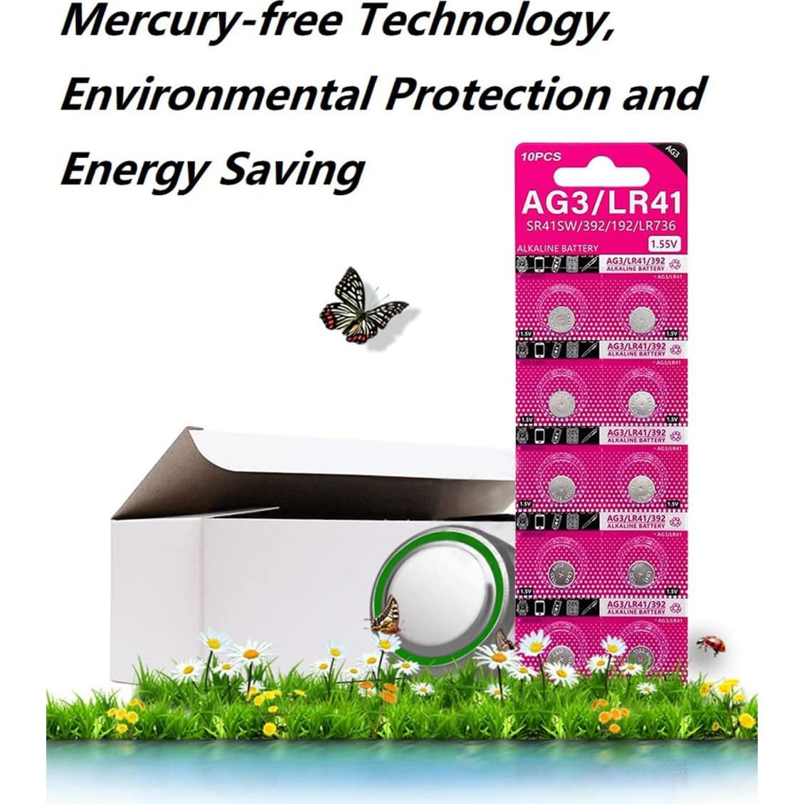 Baterías de botón AG3 LR41 Cotchear 10pcs 1.55V Alta Calidad
