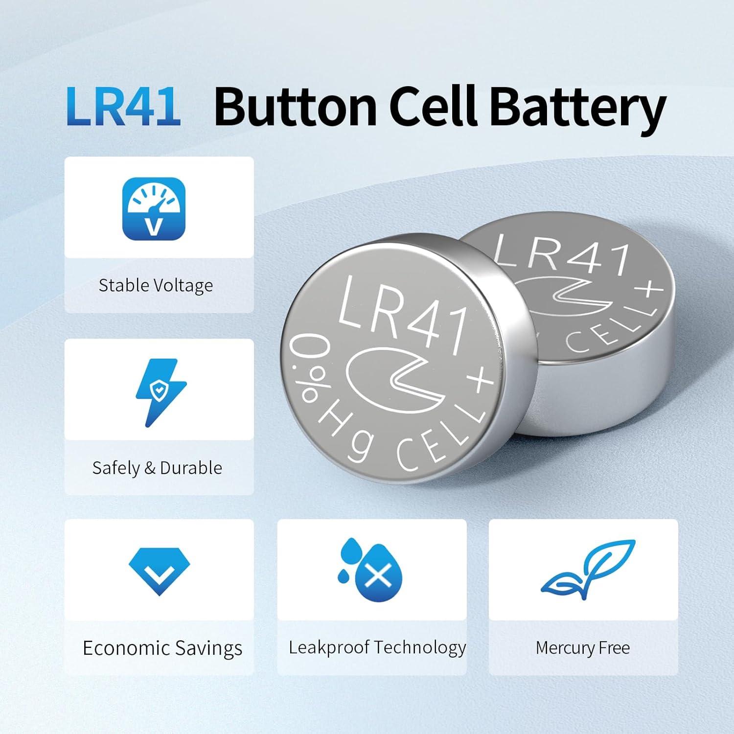Baterías LR41 AG3 Fuspower 40 Conteo 1.5V Alcalinas