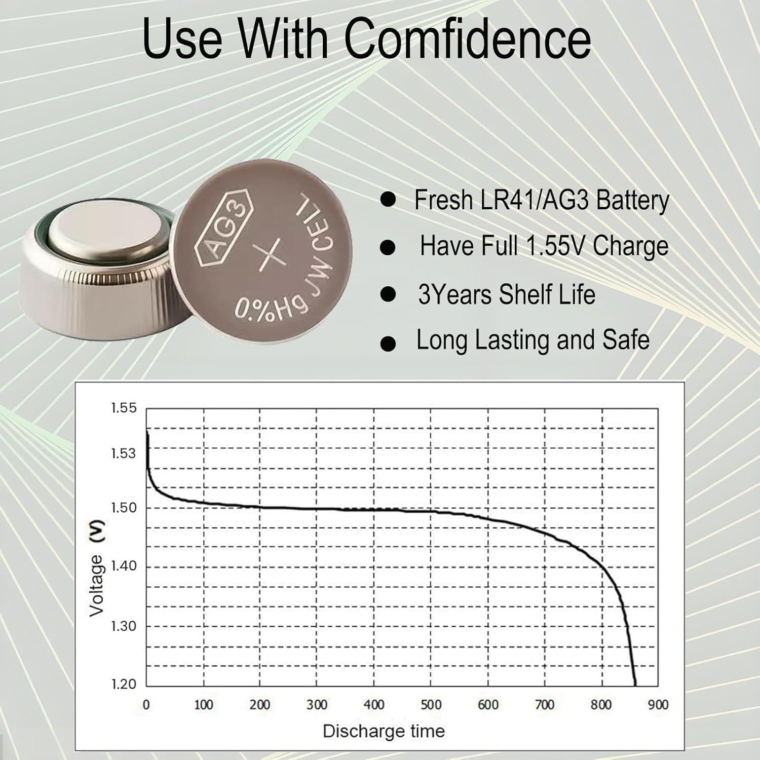 Baterías de botón Youchen LR41 AG3 30 Pack 1.5V Alcalinas