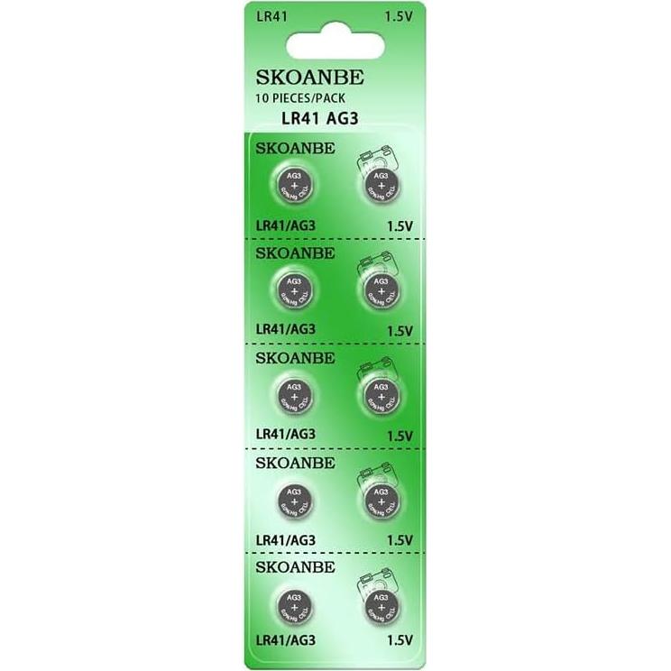 Baterías de Botón SKOANBE LR41 10 Piezas 1.5V Alta Calidad