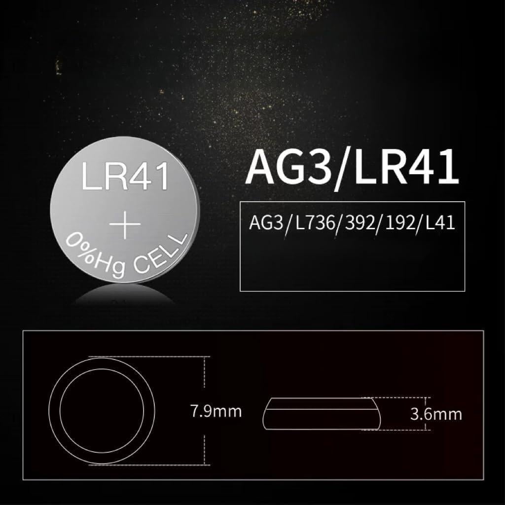 25 Baterías de Botón Alcalinas LR41 1.5V AG3 QLQXQTy