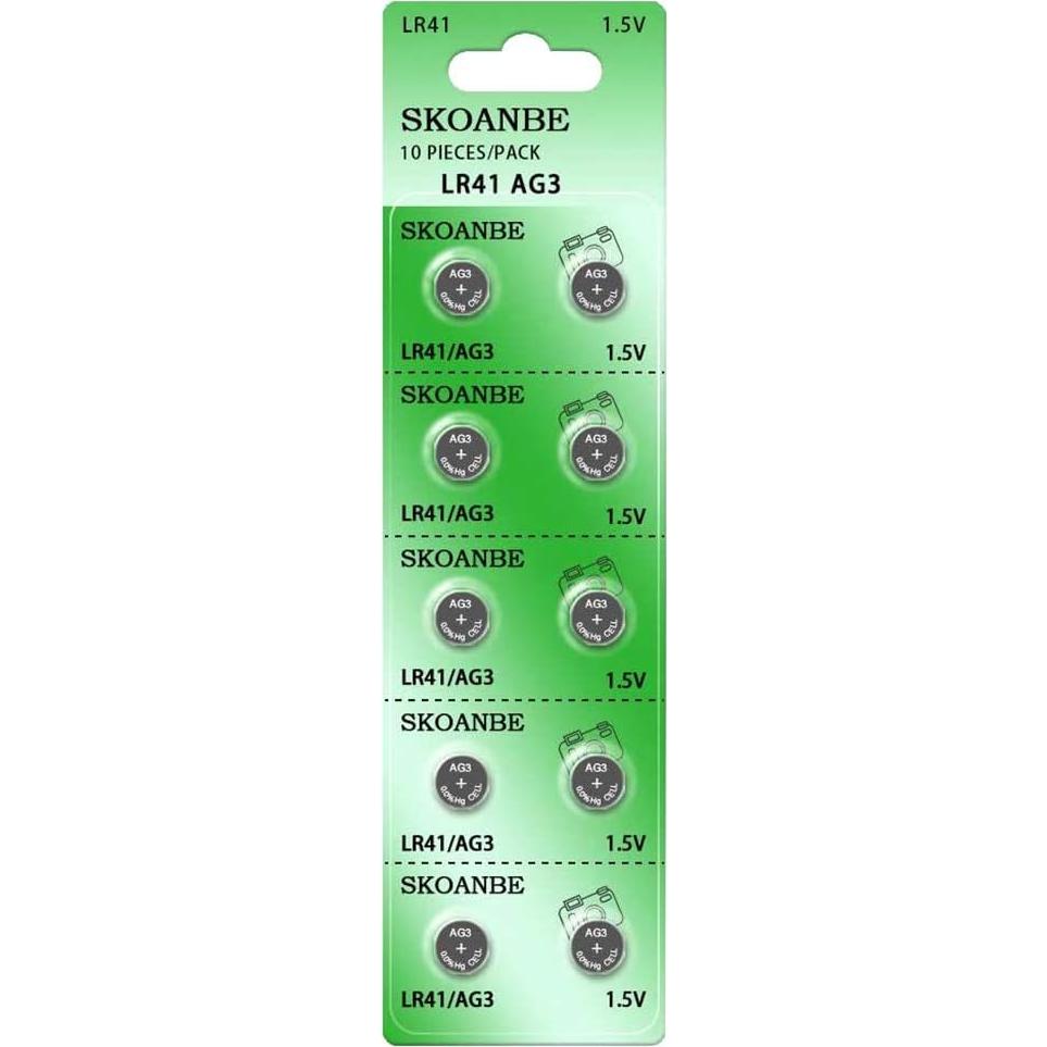 Baterías de Botón Alcalinas SKOANBE LR41 50PCS para Relojes y Juguetes