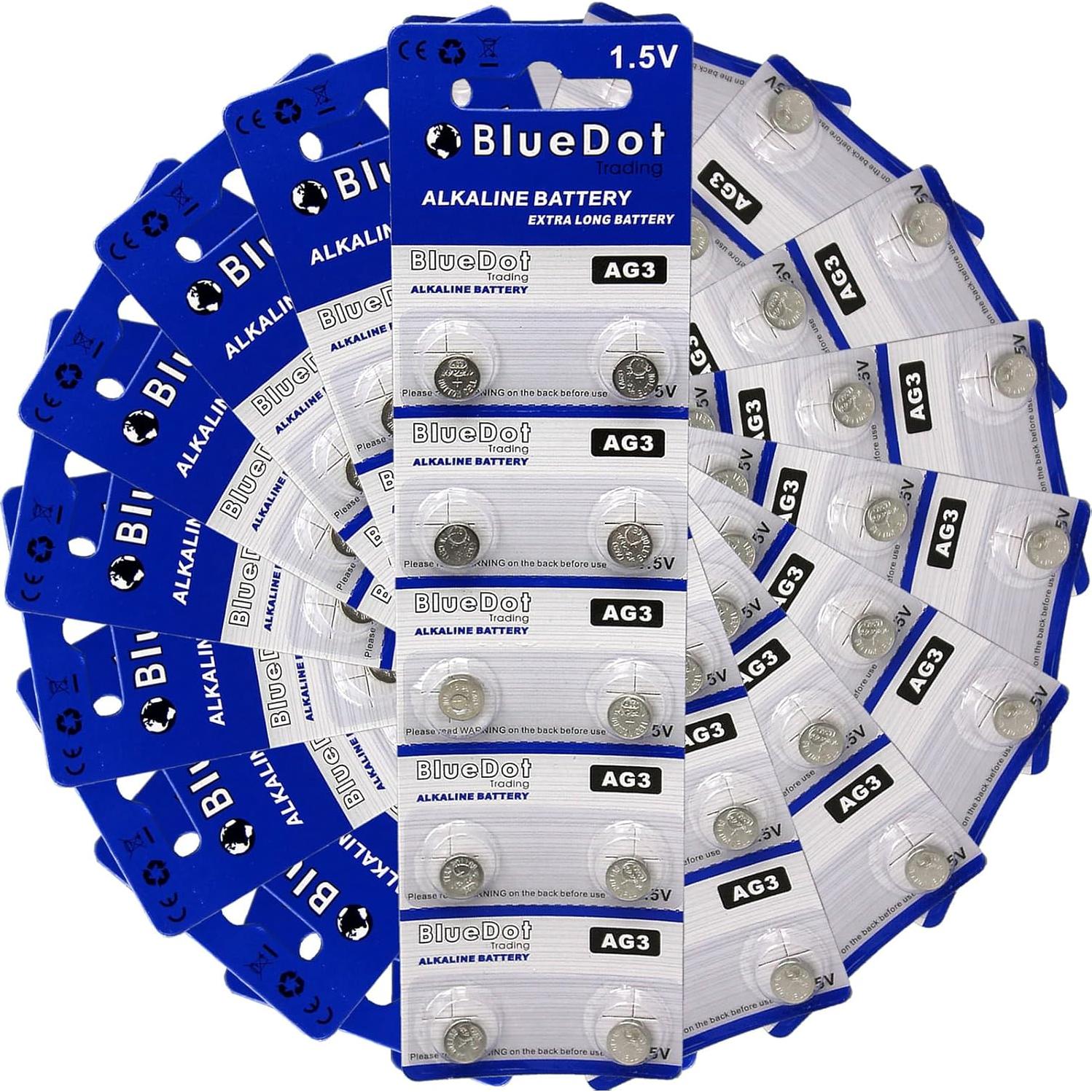 Baterías de botón alcalinas BlueDot AG3 10 unidades 1.55V