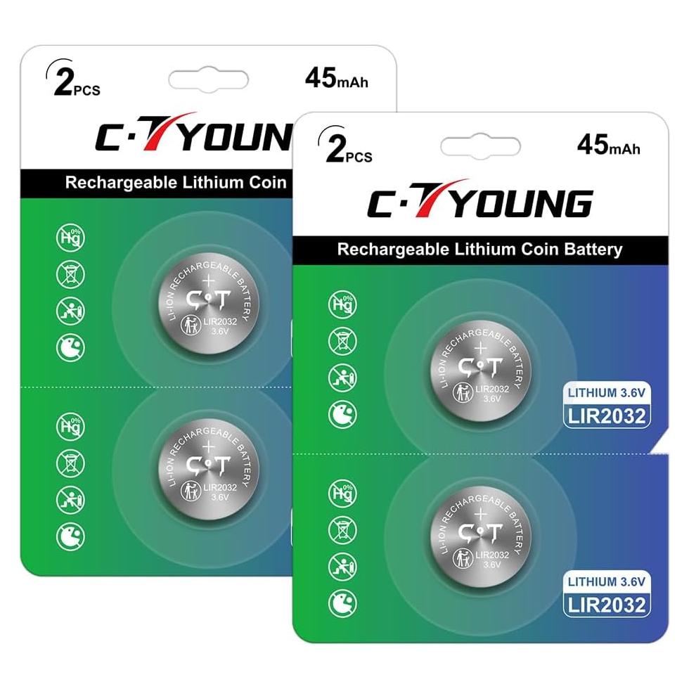 Baterías Recargables LIR2032 CTYOUNG 3.6V 4 Piezas