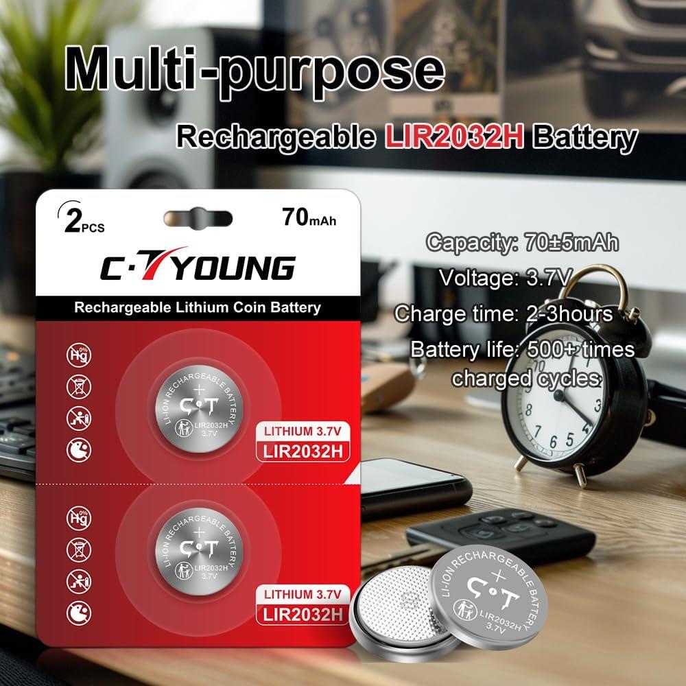Baterías Recargables CTYOUNG LIR2032H 3.7V 70mAh 4 Pack