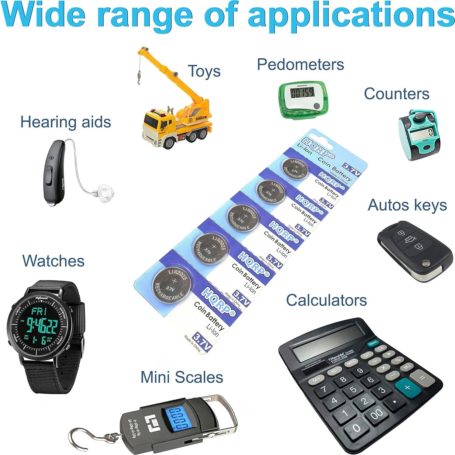 Paquete de 5 Baterías Recargables HQRP LIR2025 3.7V