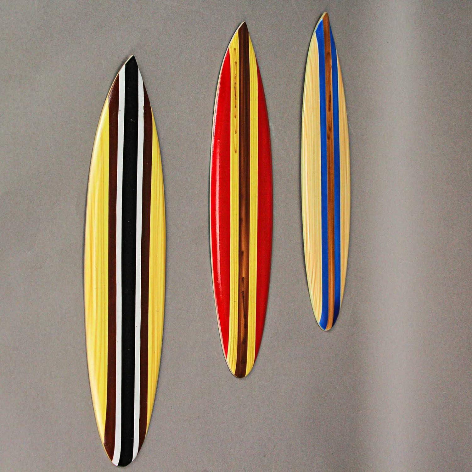 Conjunto 3 Esculturas de Surf Madera Zeckos 40,64 cm