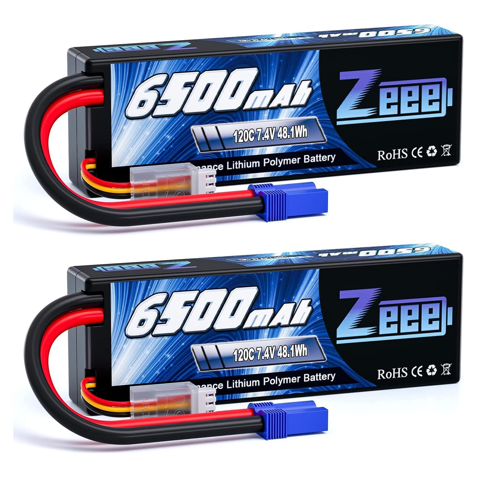 Batería Lipo Zeee 2S 6500mAh 7.4V 120C con Conector EC5