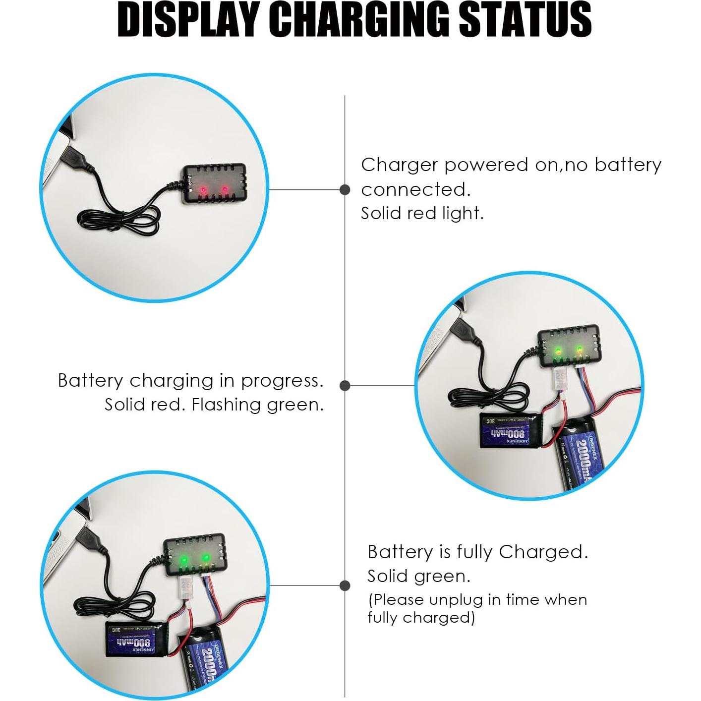 Batería Lipo URGENEX 7.4V 1800mAh 2S 35C para RC