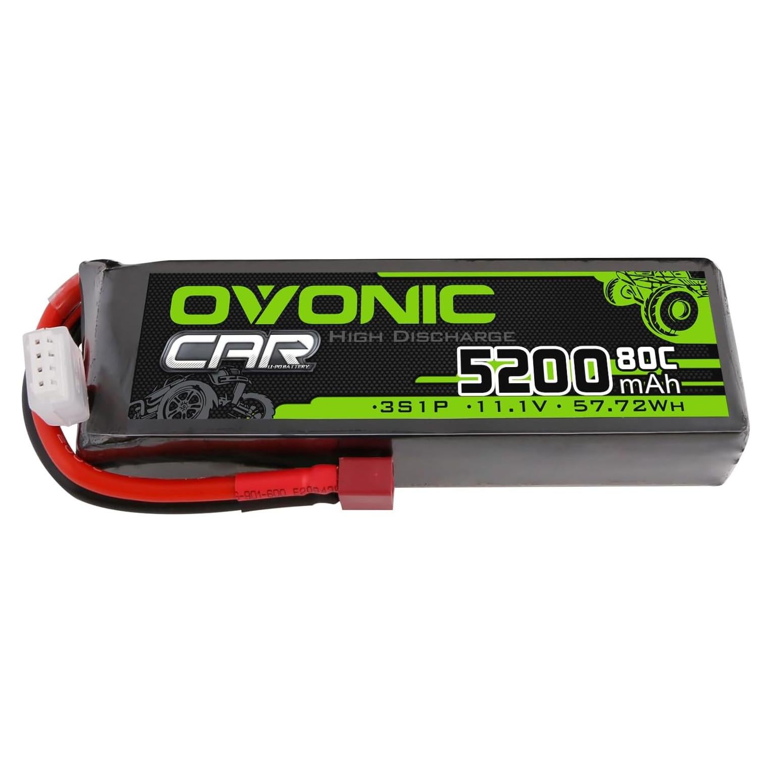 Batería Lipo OVONIC 3S 5200mAh 11.1V 80C para RC