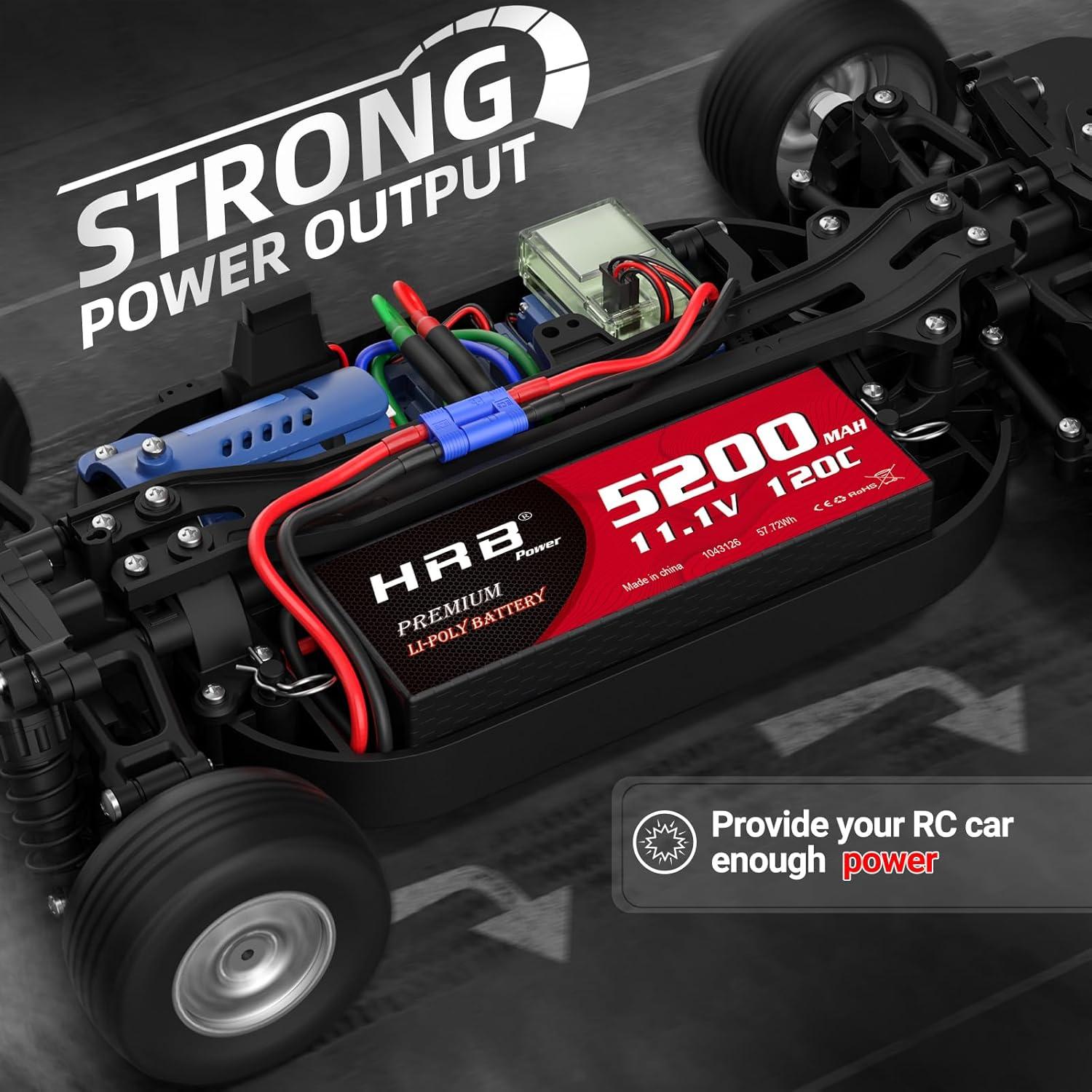 Batería Lipo HRB 2 Packs 5200mAh 11.1V EC5 Dura RC