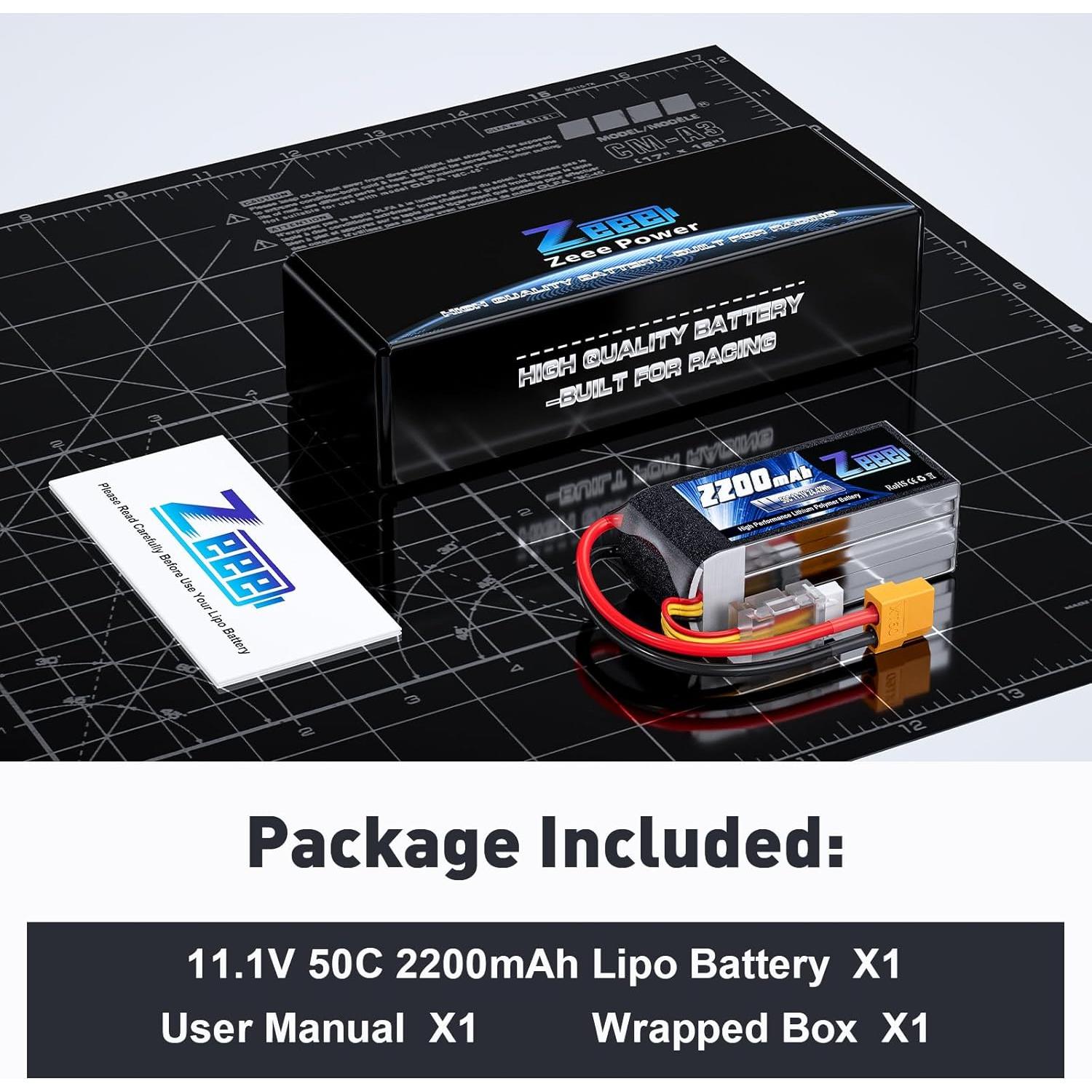 Batería Lipo Zeee 3S 2200mAh 11.1V 50C con conector XT60