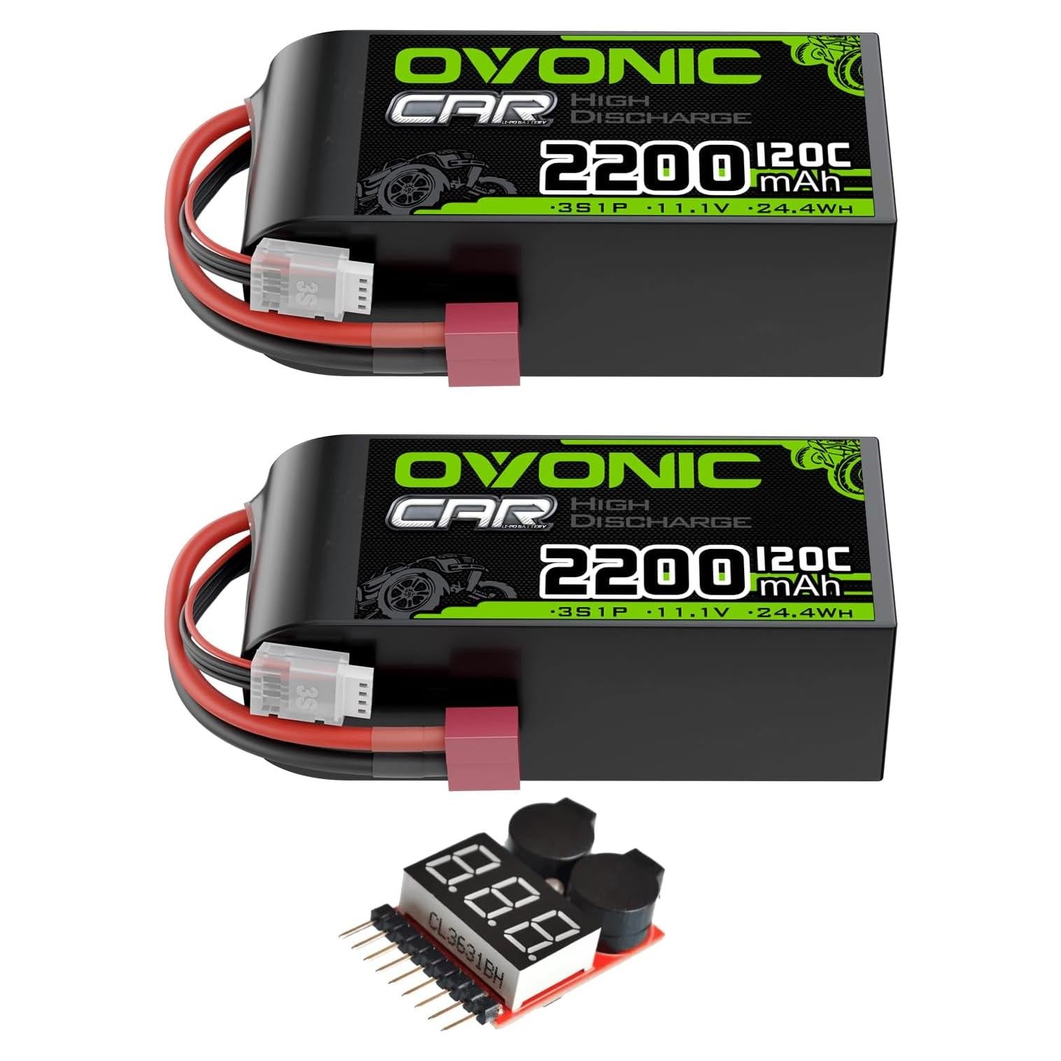 Batería LiPo OVONIC 3S 11.1V 2200mAh 120C con conector Dean