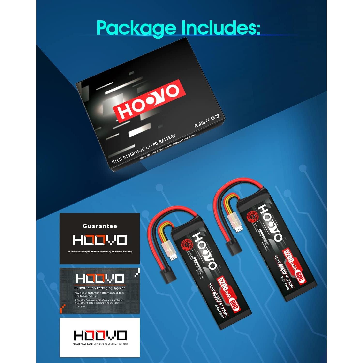 Batería LiPo HOOVO 11.1V 5200mAh 60C para RC