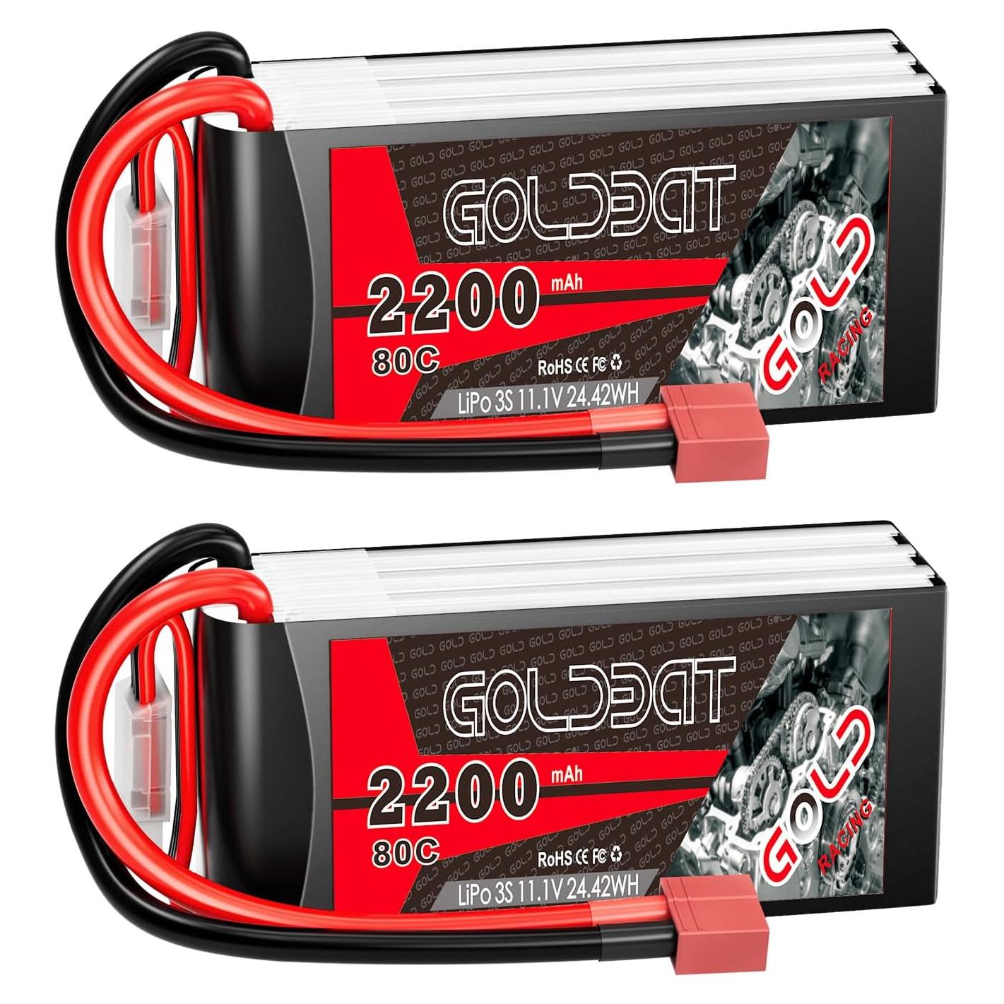 Batería Lipo GOLDBAT 3S 2200mAh 11.1V 80C - 2 Paquete