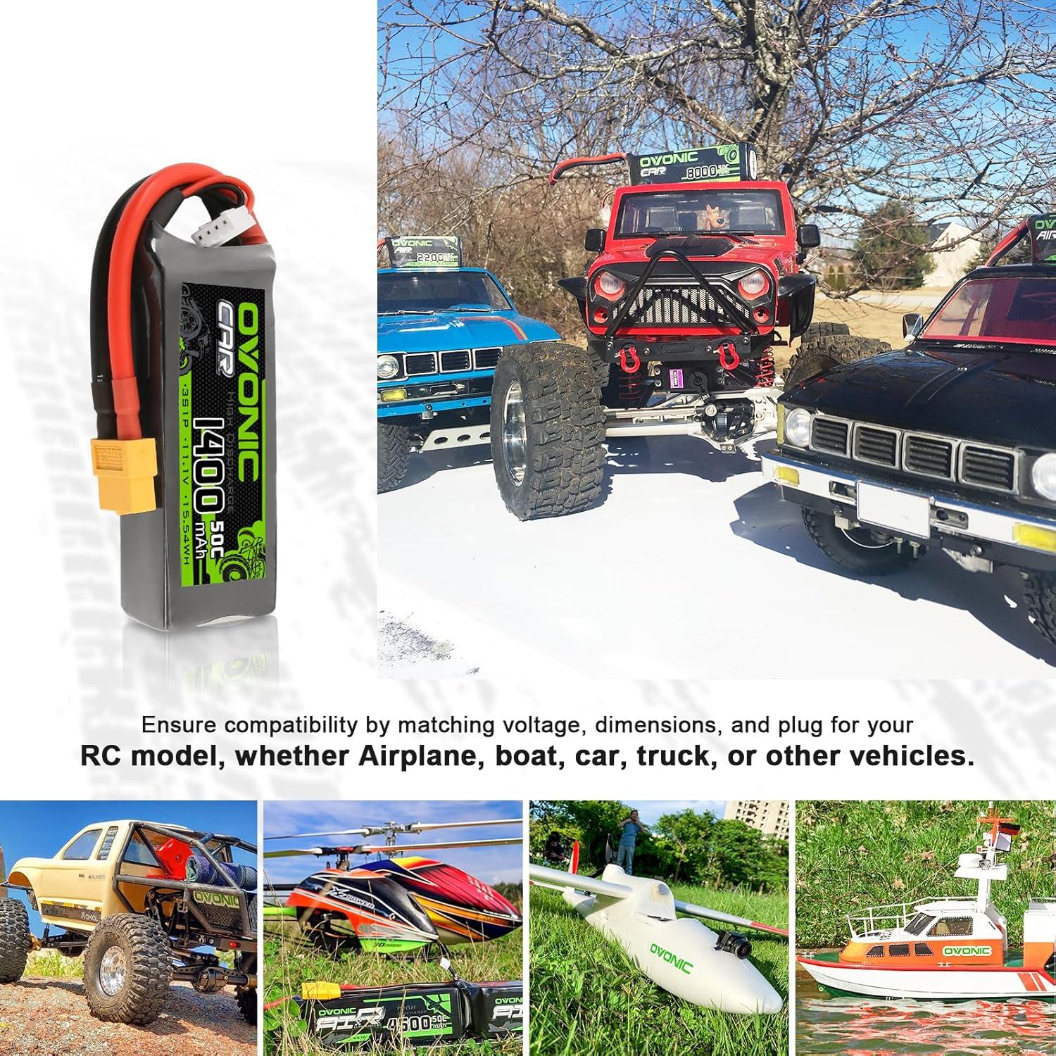 Batería Lipo OVONIC 3S 50C 1400mAh 11.1V XT60 para RC