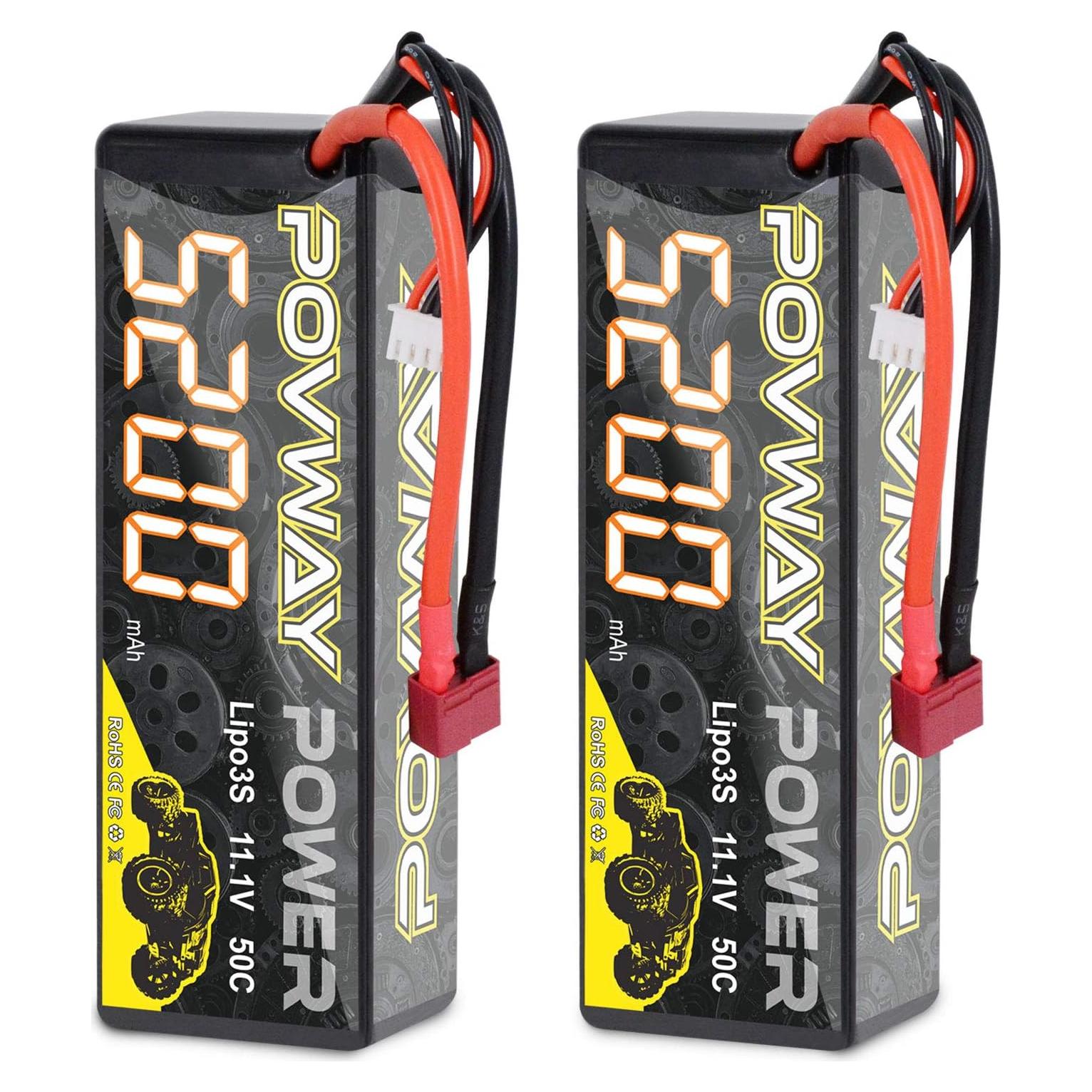 Batería Lipo 3S 5200mAh 11.1V 50C POVWAY - 2 Paquetes