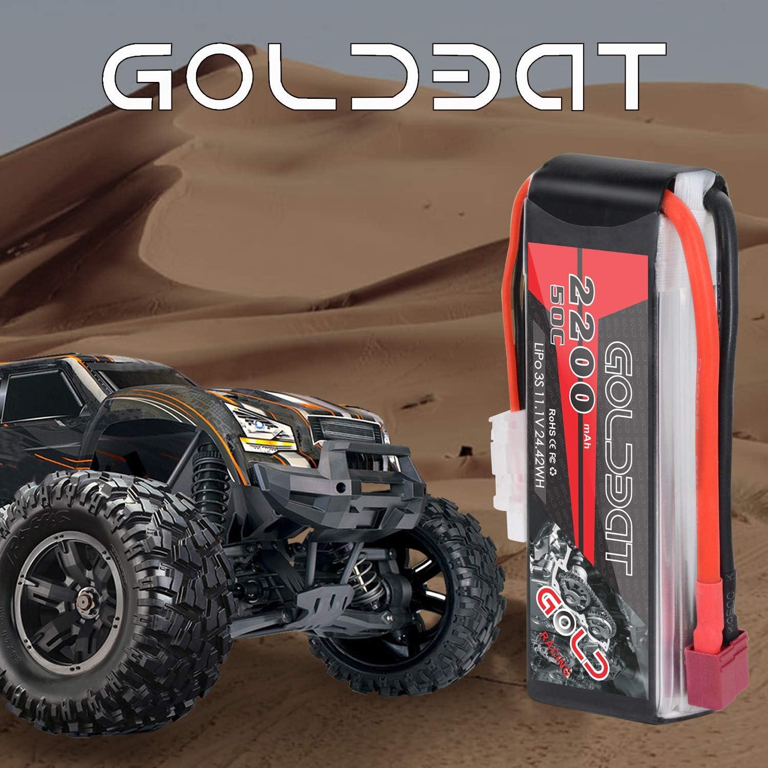 Batería LiPo GOLDBAT 11.1V 2200mAh 3S 35C para RC - Paquete de 2
