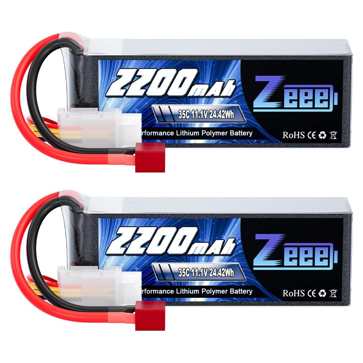 Batería LiPo Zeee 3S 2200mAh 11.1V 35C Paquete de 2