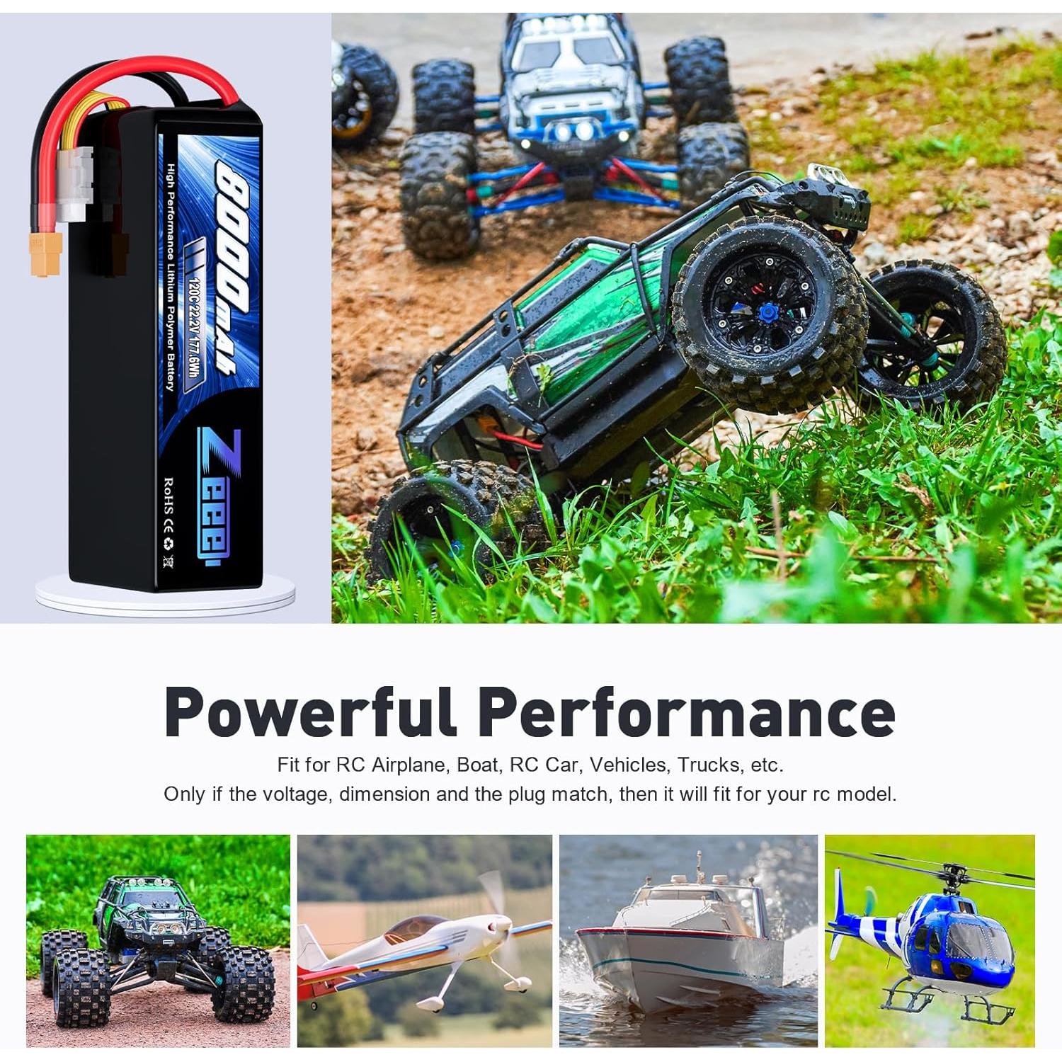 Batería Lipo Zeee 6S 8000mAh 22.2V 120C XT60 para RC