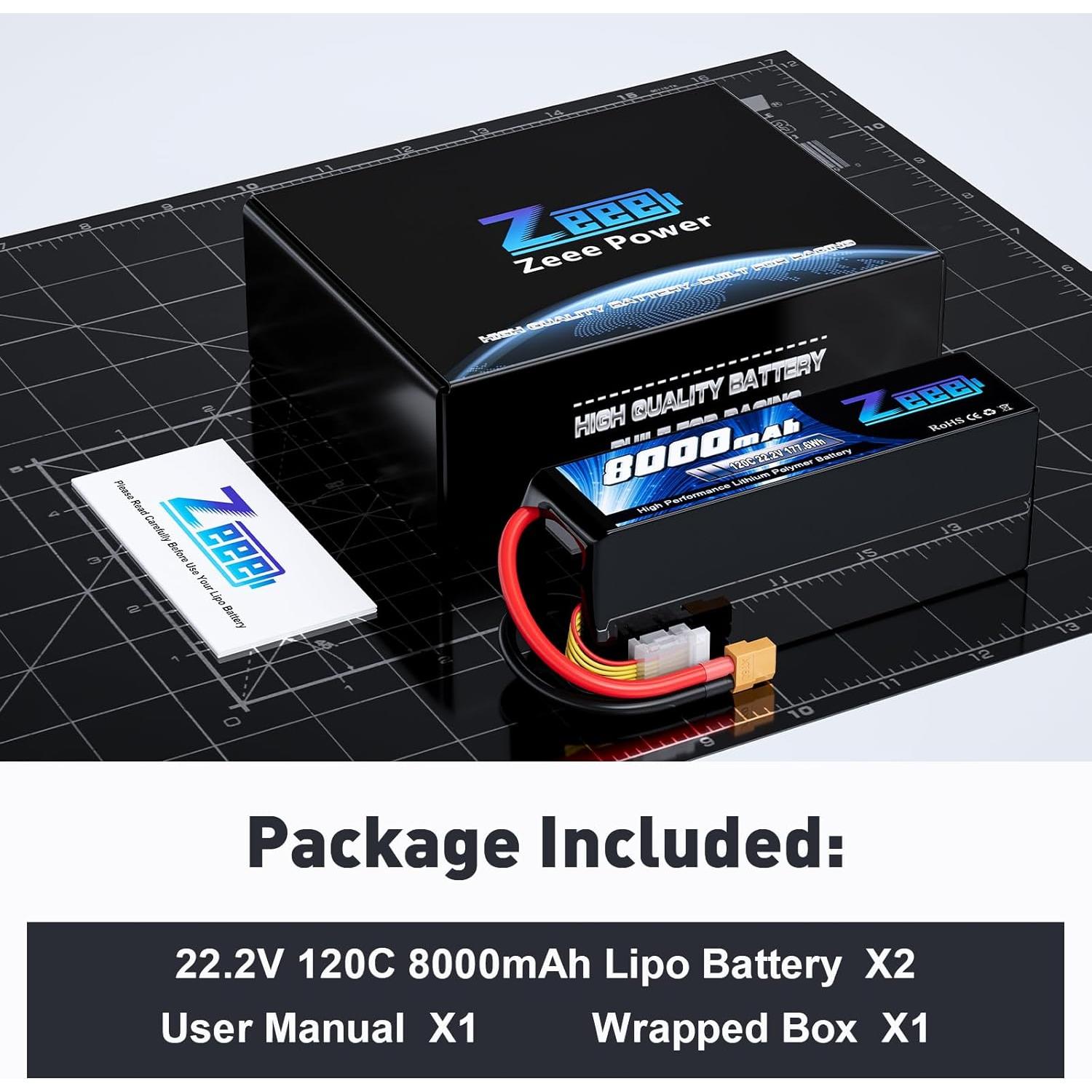 Batería Lipo Zeee 6S 8000mAh 22.2V 120C XT60 para RC