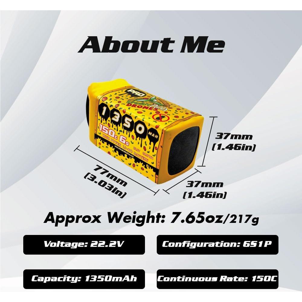 Batería Lipo CNHL 1350mAh 6S 22.2V 150C XT60 para RC