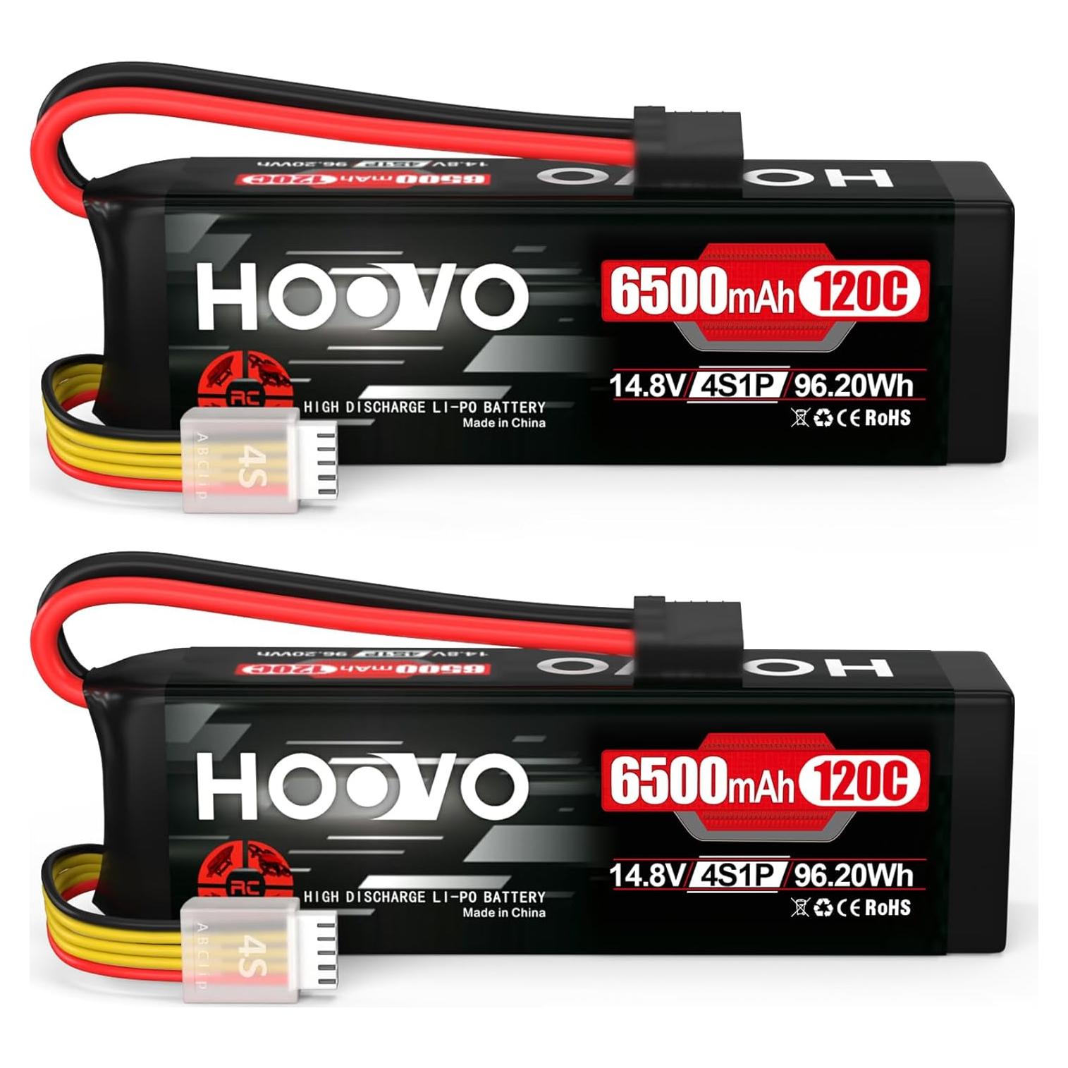 Batería Lipo HOOVO 4S 14.8V 6500mAh 120C - 2 Paquetes