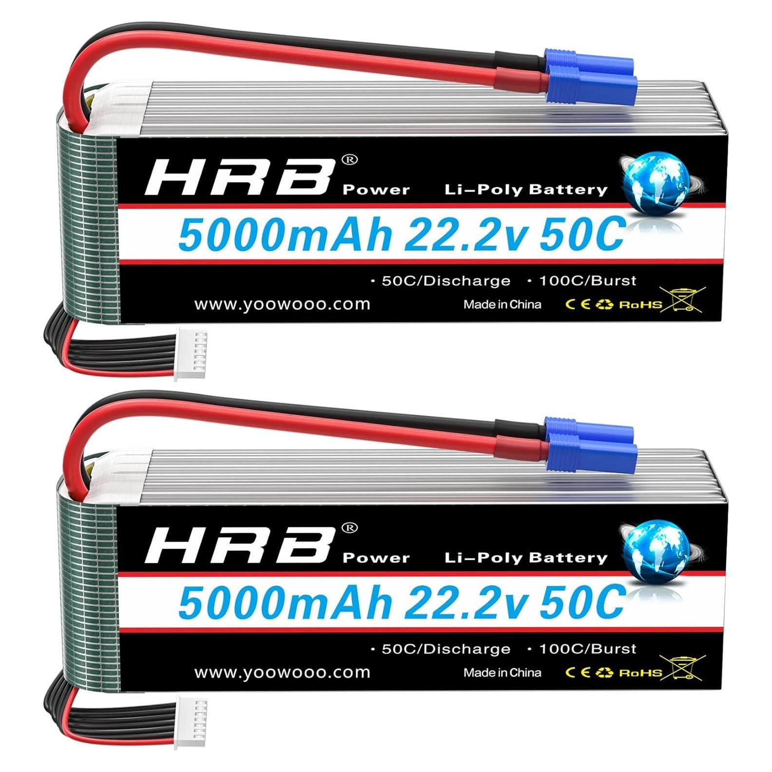 Batería Lipo HRB 5000mAh 6S 22.2V EC5 para RC